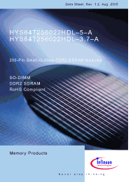 Datasheet HYS64T256022HDL-5-A manufacturer Infineon