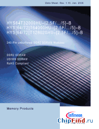 Datasheet HYS64T64000HU-3.7-B manufacturer Infineon