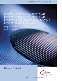 Datasheet HYS72D128520GR-7F-B manufacturer Infineon