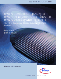 Datasheet HYS72D32300GBR-5-B manufacturer Infineon