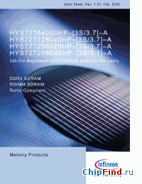 Datasheet HYS72T256220HP-3.7-A manufacturer Infineon