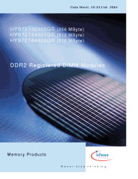 Datasheet HYS72T64001GR-37-A manufacturer Infineon