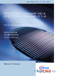 Datasheet HYS72T64300HP-3.7-A manufacturer Infineon