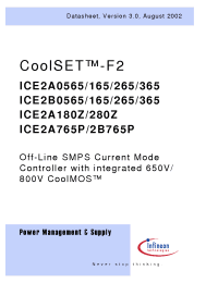 Datasheet ICE2B765P manufacturer Infineon