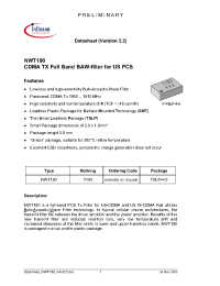 Datasheet NWT190 manufacturer Infineon