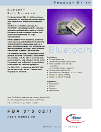 Datasheet PBA31301 manufacturer Infineon