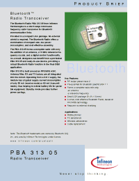 Datasheet PBA31305 manufacturer Infineon
