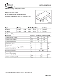 Datasheet PZTA43E6433 manufacturer Infineon