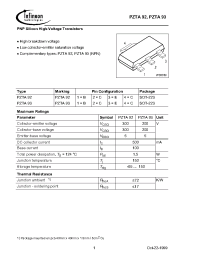 Datasheet PZTA93E6327 manufacturer Infineon