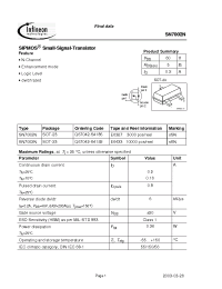 Datasheet SN7002N manufacturer Infineon
