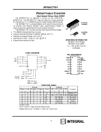 Datasheet IN74ACT161D manufacturer Интеграл