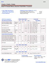 Datasheet IFN424 manufacturer InterFET