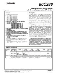 Datasheet 80C286-10 manufacturer Intersil