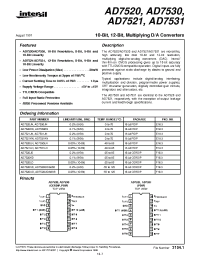 Datasheet AD7520SD883B manufacturer Intersil