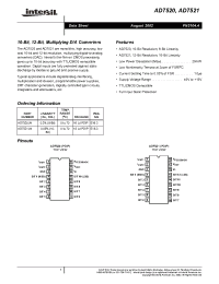 Datasheet AD7521K manufacturer Intersil