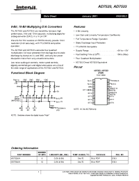 Datasheet AD7523T manufacturer Intersil