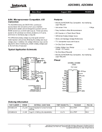 Datasheet ADC0804L manufacturer Intersil