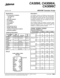 Datasheet CA3096AM manufacturer Intersil