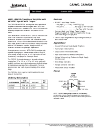 Datasheet CA3160AT3 manufacturer Intersil