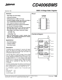 Datasheet CD4006BMS manufacturer Intersil