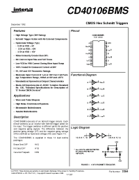 Datasheet CD40106BDMSR manufacturer Intersil
