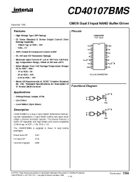 Datasheet CD40107 manufacturer Intersil