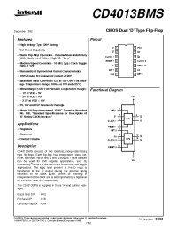 Datasheet CD4013BKMSR manufacturer Intersil