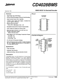 Datasheet CD4028 manufacturer Intersil