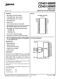 Datasheet CD4514BDMSR manufacturer Intersil