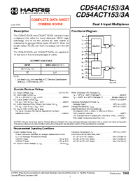 Datasheet CD54AC153 manufacturer Intersil