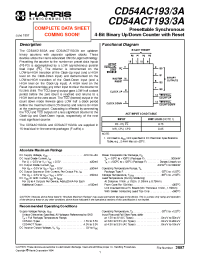 Datasheet CD54AC1933A manufacturer Intersil