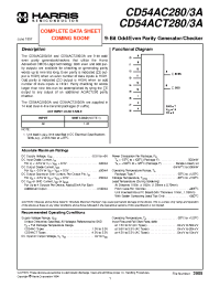 Datasheet CD54AC280 manufacturer Intersil