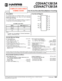 Datasheet CD54ACT1383A manufacturer Intersil