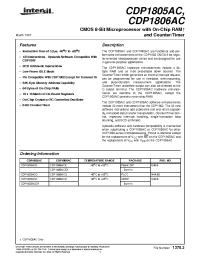 Datasheet CDP1806ACEX manufacturer Intersil