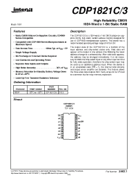 Datasheet CDP1821C3 manufacturer Intersil