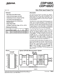 Datasheet CDP1852CD manufacturer Intersil