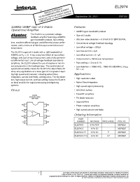 Datasheet EL2074CS-T7 manufacturer Intersil