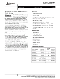 Datasheet EL2245CS-T7 manufacturer Intersil