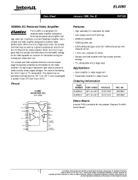 Datasheet EL4093 manufacturer Intersil