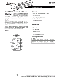 Datasheet EL4393CN manufacturer Intersil
