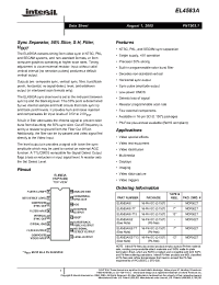 Datasheet EL4583AIS-T13 manufacturer Intersil