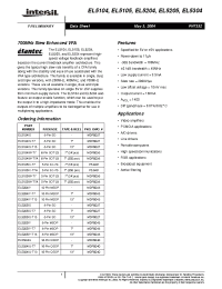Datasheet EL5104IS-EVAL manufacturer Intersil