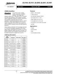 Datasheet EL5250CS-T13 manufacturer Intersil