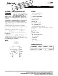 Datasheet EL5283CY-T13 manufacturer Intersil
