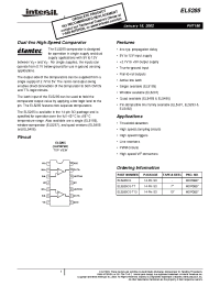 Datasheet EL5285I manufacturer Intersil