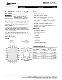 Datasheet EL5493ACL-T13 manufacturer Intersil