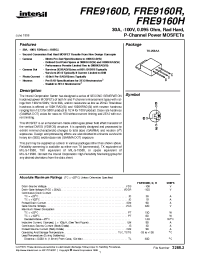 Datasheet FRE9160H manufacturer Intersil