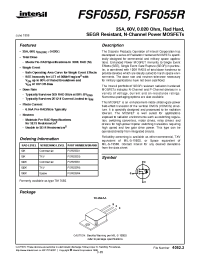 Datasheet FSF055R1 manufacturer Intersil