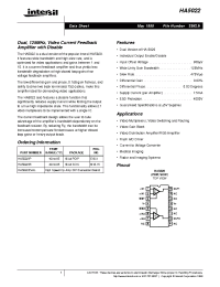 Datasheet HA5022IB manufacturer Intersil