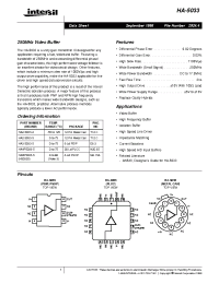 Datasheet HA-5033 manufacturer Intersil
